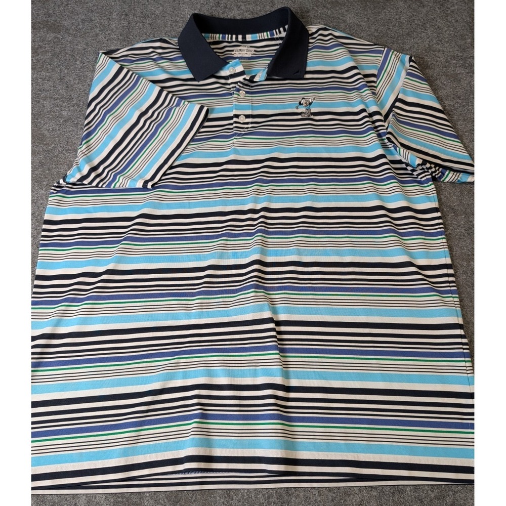 AHEAD Extreme Disney Mickey Mouse Golf Polo Shirt Men's XL Multicolor Striped